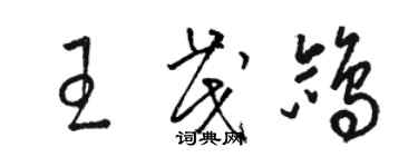 駱恆光王茂鴿草書個性簽名怎么寫