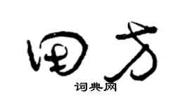 曾慶福田方草書個性簽名怎么寫