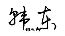 曾慶福韓東草書個性簽名怎么寫