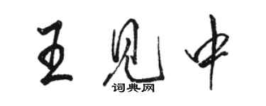 駱恆光王見中行書個性簽名怎么寫