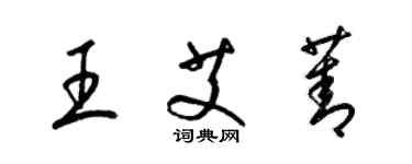 梁錦英王艾菁草書個性簽名怎么寫