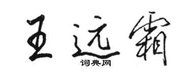 駱恆光王遠霜行書個性簽名怎么寫