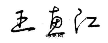 曾慶福王惠江草書個性簽名怎么寫