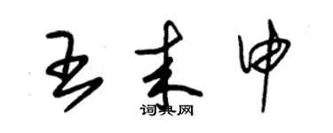 朱錫榮王來申草書個性簽名怎么寫