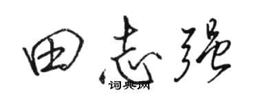 駱恆光田志強行書個性簽名怎么寫
