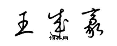 梁錦英王成豪草書個性簽名怎么寫