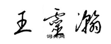 梁錦英王靈瀚草書個性簽名怎么寫