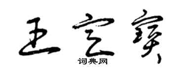 曾慶福王定寶草書個性簽名怎么寫