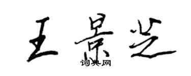 王正良王景芝行書個性簽名怎么寫