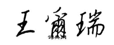 王正良王爾瑞行書個性簽名怎么寫