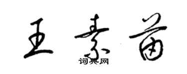 梁錦英王素苗草書個性簽名怎么寫