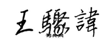 王正良王驟諱行書個性簽名怎么寫