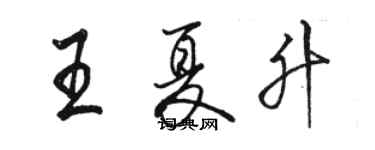 駱恆光王夏升行書個性簽名怎么寫