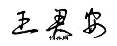 曾慶福王君安草書個性簽名怎么寫