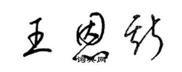 梁錦英王恩斯草書個性簽名怎么寫