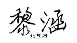 王正良黎涵行書個性簽名怎么寫
