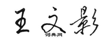 駱恆光王文影行書個性簽名怎么寫