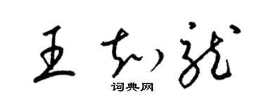 梁錦英王知龍草書個性簽名怎么寫