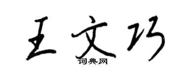 王正良王文巧行書個性簽名怎么寫