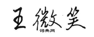 駱恆光王微笑行書個性簽名怎么寫