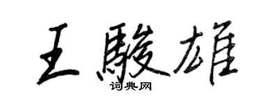 王正良王駿雄行書個性簽名怎么寫