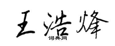 王正良王浩烽行書個性簽名怎么寫