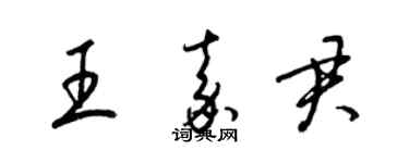 梁錦英王嘉君草書個性簽名怎么寫