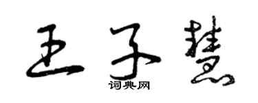 曾慶福王子慧草書個性簽名怎么寫