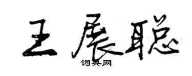 曾慶福王展聰行書個性簽名怎么寫