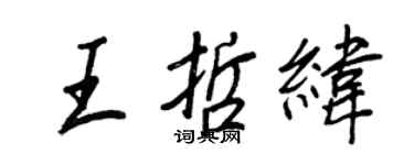 王正良王哲緯行書個性簽名怎么寫