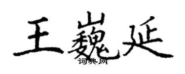 丁謙王巍延楷書個性簽名怎么寫