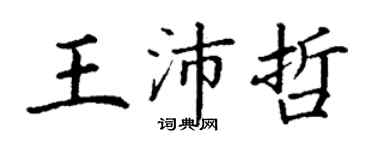 丁謙王沛哲楷書個性簽名怎么寫
