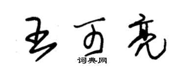 朱錫榮王可亮草書個性簽名怎么寫