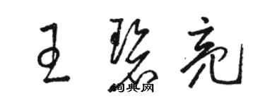 駱恆光王碧亮草書個性簽名怎么寫