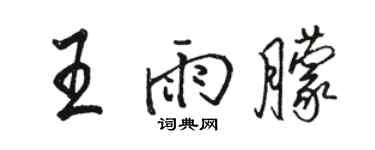 駱恆光王雨朦行書個性簽名怎么寫