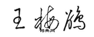 駱恆光王梅鵑草書個性簽名怎么寫