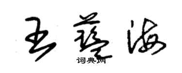 朱錫榮王藍海草書個性簽名怎么寫