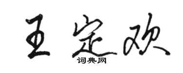 駱恆光王定歡行書個性簽名怎么寫