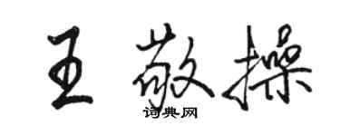 駱恆光王敬操行書個性簽名怎么寫