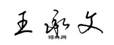 梁錦英王承文草書個性簽名怎么寫