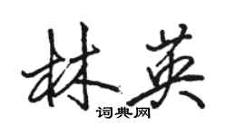 駱恆光林英行書個性簽名怎么寫