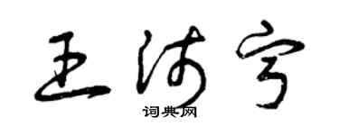 曾慶福王沛寧草書個性簽名怎么寫
