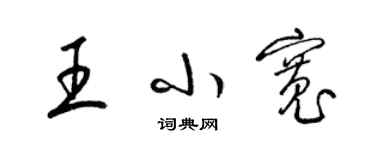 梁錦英王小寬草書個性簽名怎么寫