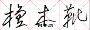 駱恆光檀木靴草書怎么寫