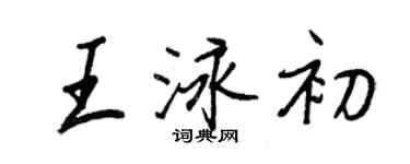 王正良王泳初行書個性簽名怎么寫
