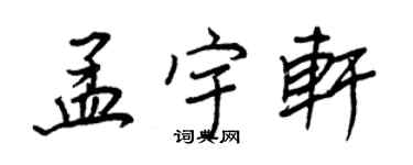 王正良孟宇軒行書個性簽名怎么寫