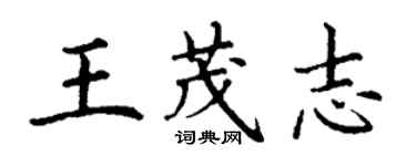 丁謙王茂志楷書個性簽名怎么寫