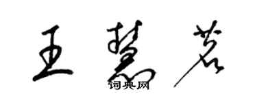 梁錦英王慧茗草書個性簽名怎么寫