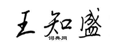 王正良王知盛行書個性簽名怎么寫