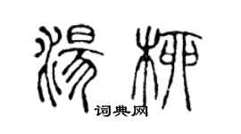 陳聲遠湯柳篆書個性簽名怎么寫